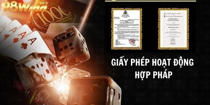 Giấy phép hoạt động 98win 3 Độ uy tín của 98Win